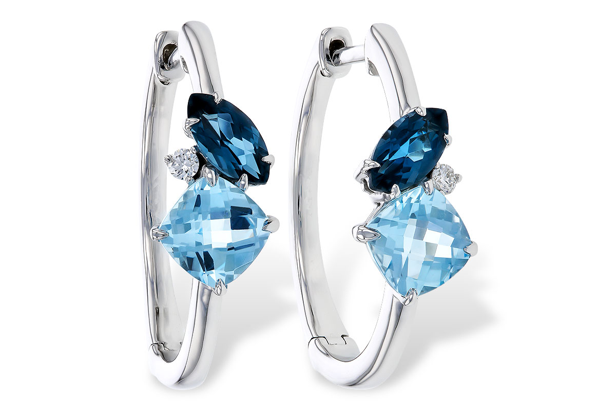 A320-86009: EARRINGS 1.82 TW BLUE TOPAZ 1.86 TGW