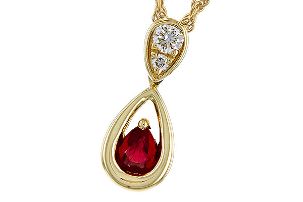 K320-85135: NECKLACE .20 RUBY .26 TGW (4x3 RUBY)